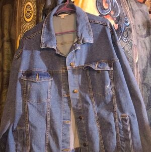 Terra & Sky Blue Denim Jacket 2XL XXL Slight Distressing